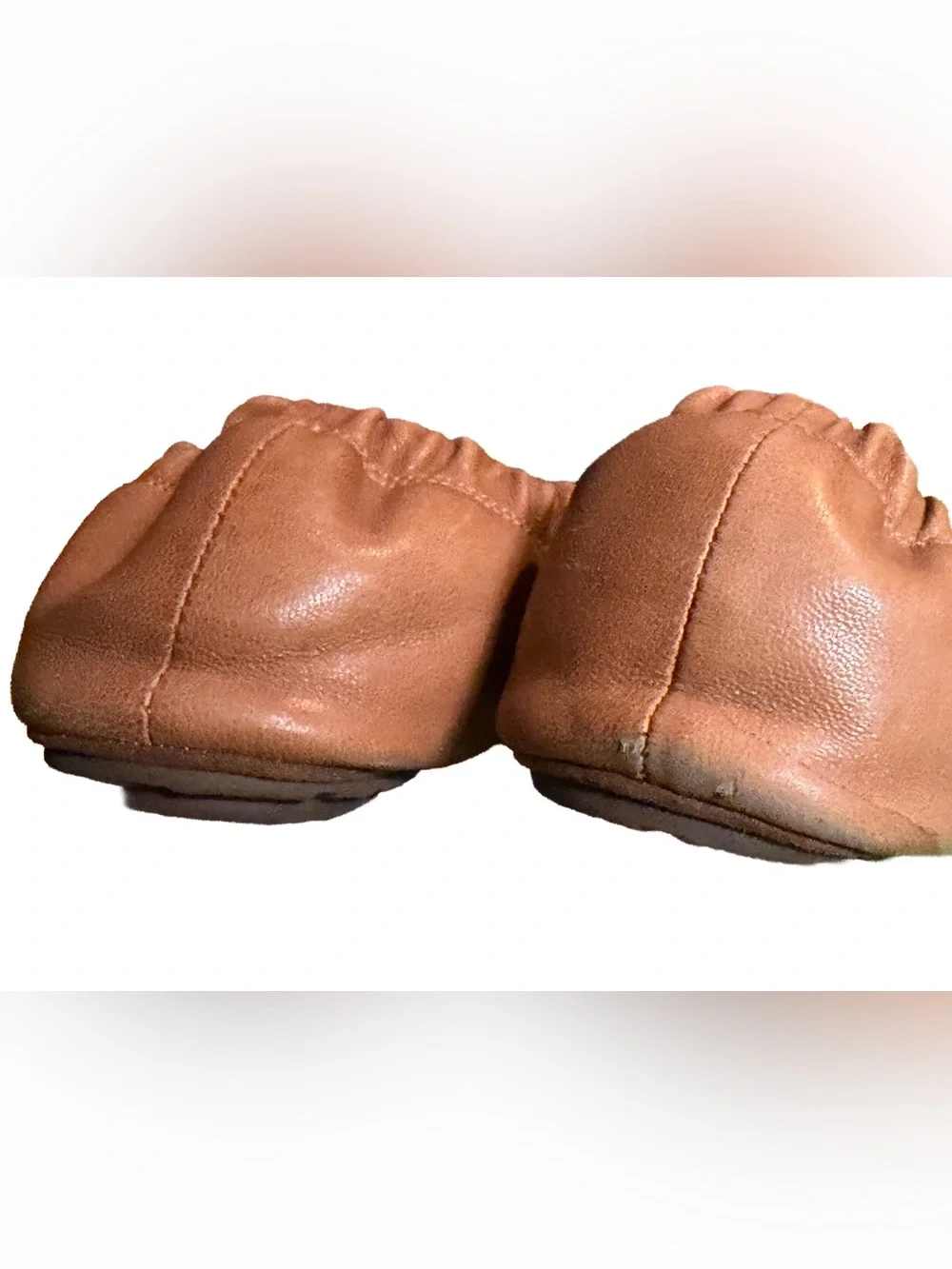 Chocolat Blu Cam Pleated Leather Ballet Flats Tan Brown Size 8 Womens Shoes GUC